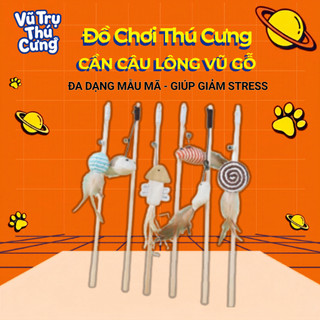 Đồ Chơi Cho Mèo Cần Câu Vờn Mèo Que Gỗ