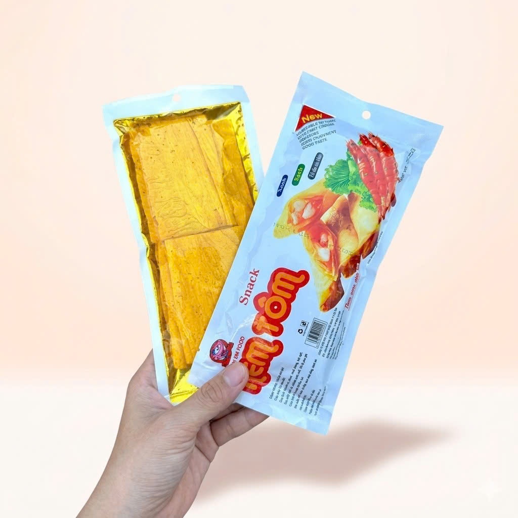 Snack Nem Tôm Anh Em Food, BimBim, Ăn Vặt Tuổi Thơ, Que Cay