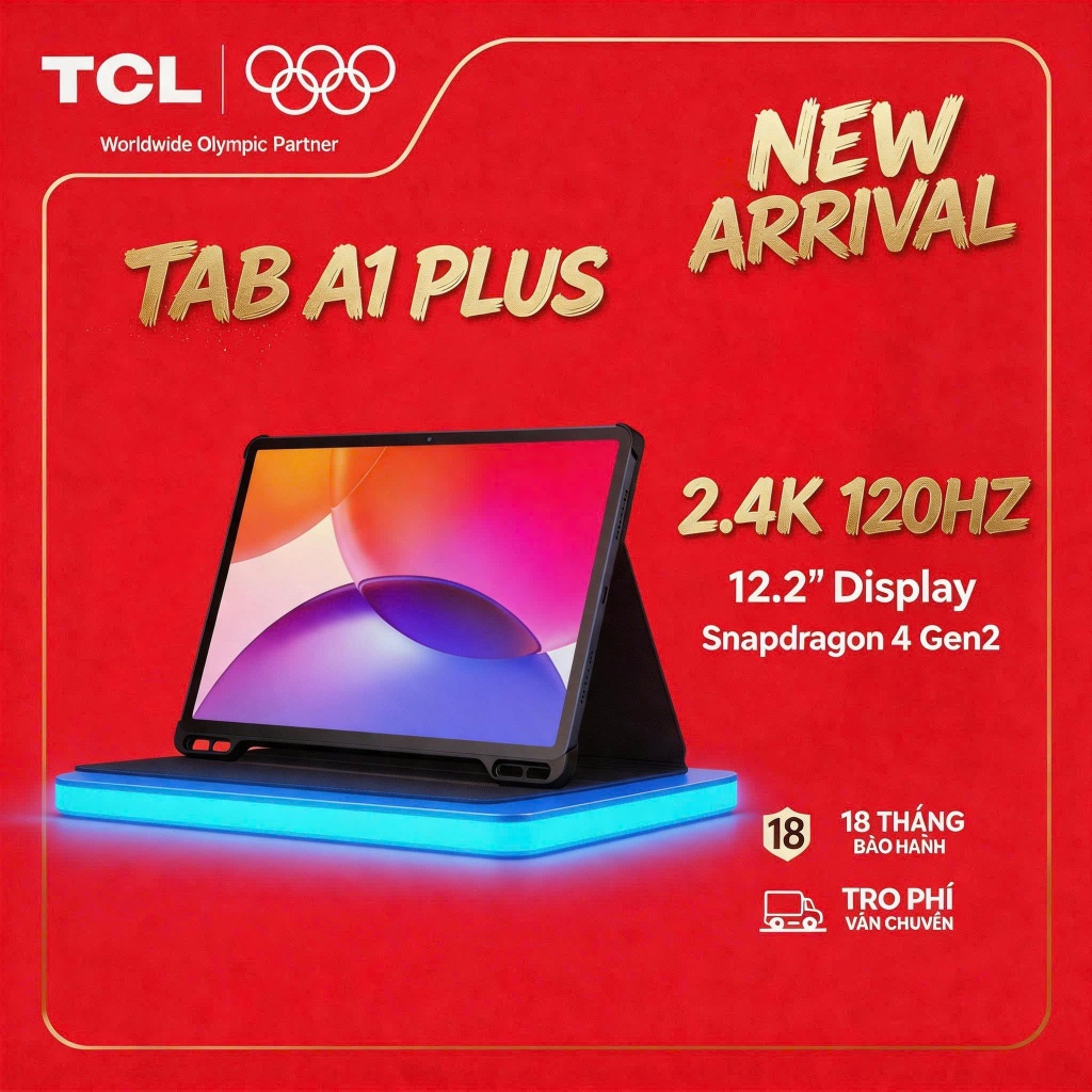 【2.4K 120Hz】12.2 inch Máy tính bảng TCL A1 TAB Plus  – Chip Snapdragon 4 Gen 2 - Hàng mới ra mắt - Bảo hành 18 Tháng | BigBuy360 - bigbuy360.vn