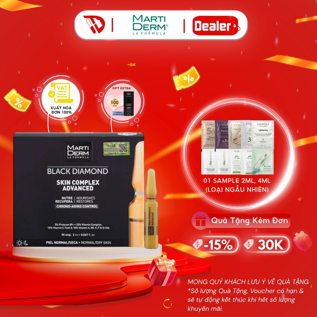 Ampoule vitamin C chống oxy hóa, sáng da MartiDerm Black Diamond Skin Complex Advanced