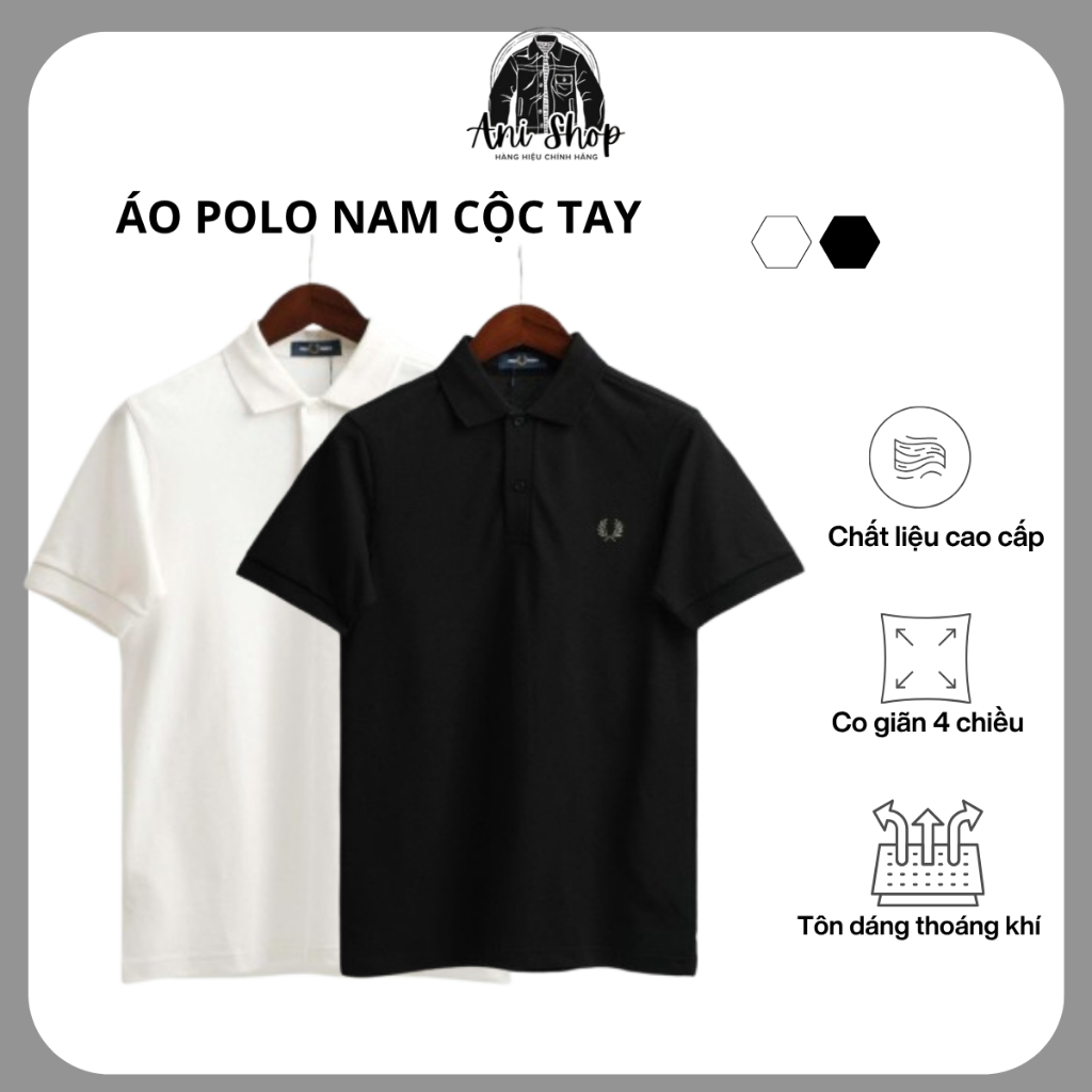 Áo Polo Fred Perry Trắng / Đen Hàng Chính Hãng - Áo Thun Có Cổ Nam Cao Cấp | Anishop