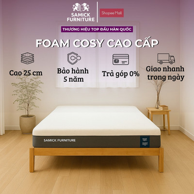 Nệm Samick Furniture Memory Foam Cosy 25cm - êm và thoáng mát