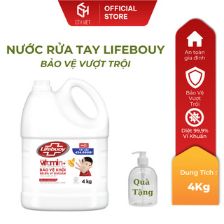 [1 Can] Nước Rửa Tay Lifebuoy 4kg Bảo Vệ Khỏi 99.9% Vi Khuẩn Gây Bệnh Hỗ Trợ Cùng Đề Kháng Da Tự Nhiên