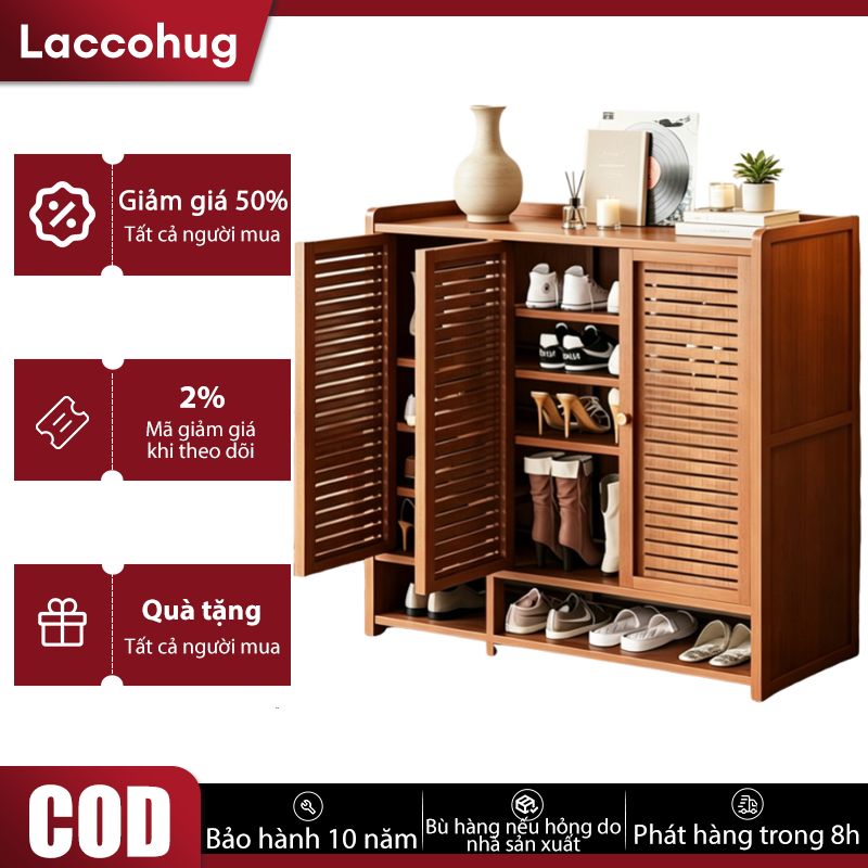 Bamboo Living Mall Tủ Giày Tre Tự Nhiên Kệ Để Giày Dép Nhiều Tầng Thông Thoáng Tiết Kiệm Không Gian