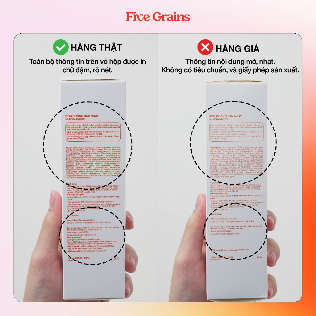 Kem dưỡng Cao cấp Five Grains trắng da Niacinamide, Alpha-Arbutin nâng tone ban ngày 200ML
