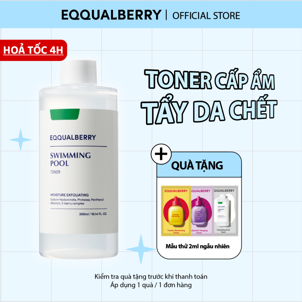 Nước cân bằng da EQQUALBERRY Swimming Pool Toner (155ml/300ml)