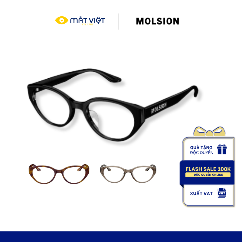 Gọng Kính Nữ MOLSION MJ3110, Gọng Kính Mắt Mèo, Gọng Kính Acetate, Gọng Kính Chính Hãng Mắt Việt