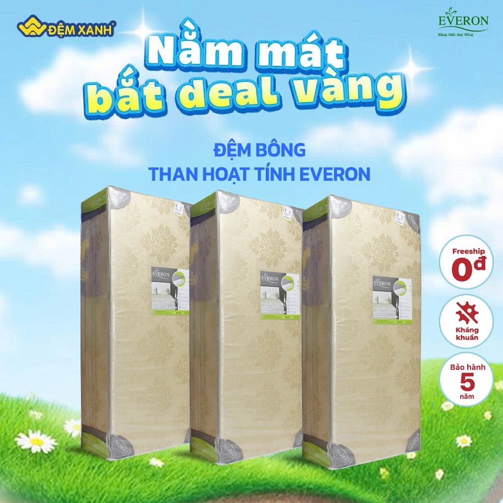 Đệm bông than hoạt tính Everon chính hãng