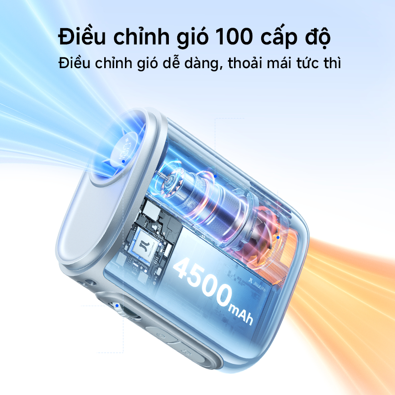 Quạt đeo cổ JisuLife 5, 100 nấc gió siêu mạnh, quạt cầm tay, màn hình LED, quạt thể thao, quạt đeo thắt lưng, thời trang | BigBuy360 - bigbuy360.vn