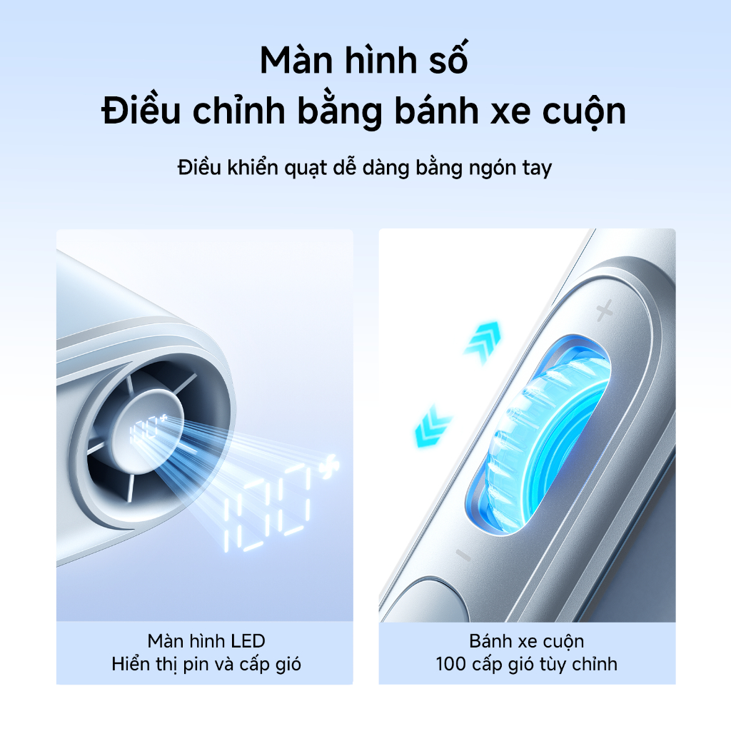 Quạt đeo cổ JisuLife 5, 100 nấc gió siêu mạnh, quạt cầm tay, màn hình LED, quạt thể thao, quạt đeo thắt lưng, thời trang | BigBuy360 - bigbuy360.vn