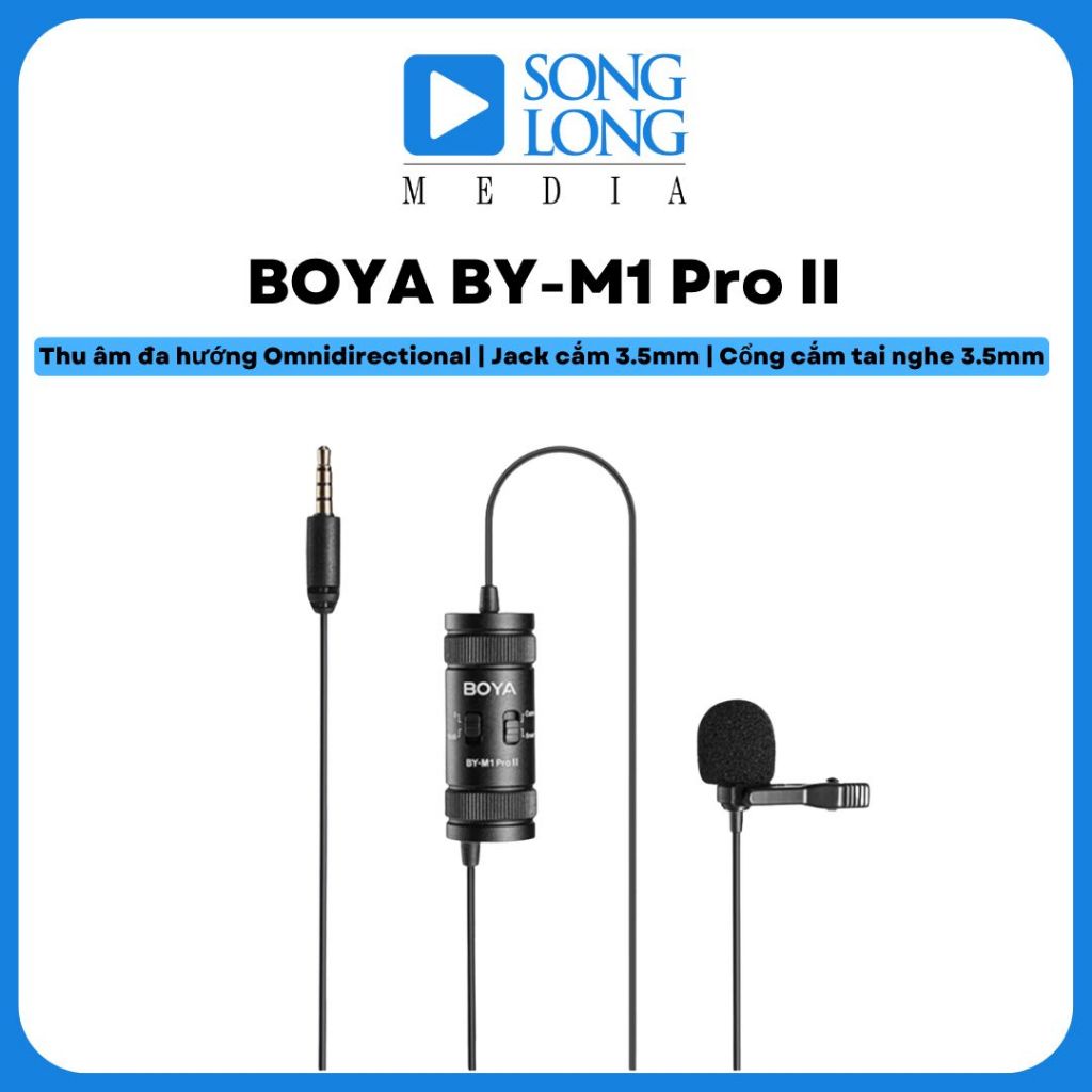 Micro cài áo BOYA BY-M1 Pro II - Chính hãng phân phối