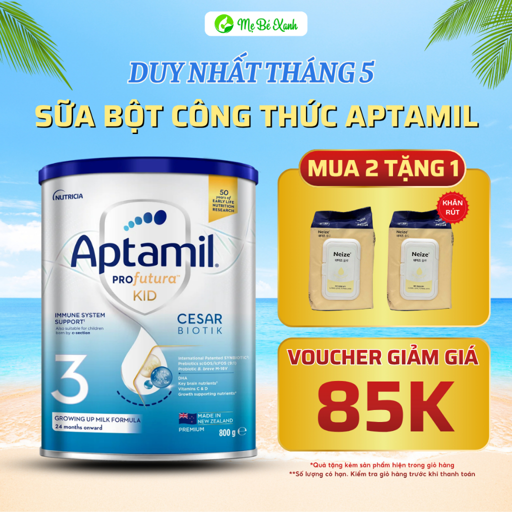 Sữa bột Aptamil New Zealand 1 hỗ trợ trẻ phát triển trí não xương khớp khỏe bổ sung vitamin lon 800g