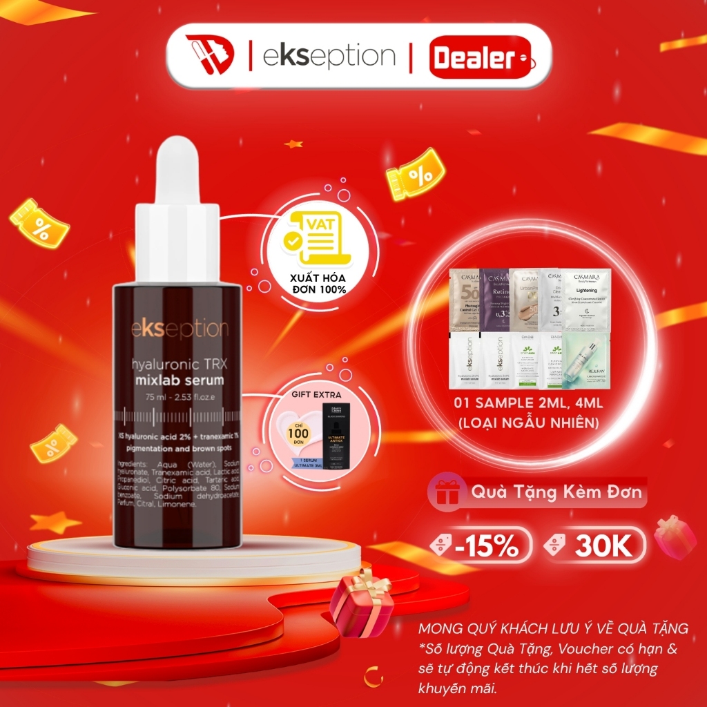 Serum TRX dưỡng sáng, mờ thâm, cải thiện sắc tố da Ekseption Hyaluronic TRX Mixlab Serum 75ml