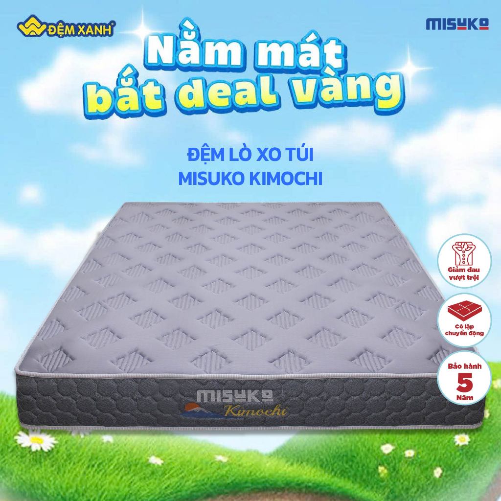 Mới Đệm lò xo túi Nhật Bản Misuko Kimochi dày 25cm