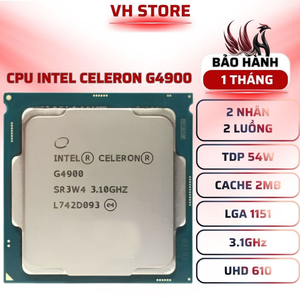 CPU Intel Celeron G4900 2C2T 3.1GHz LGA1151 DDR4 Giá Rẻ - BẢO HÀNH 1 THÁNG - VHSTORE