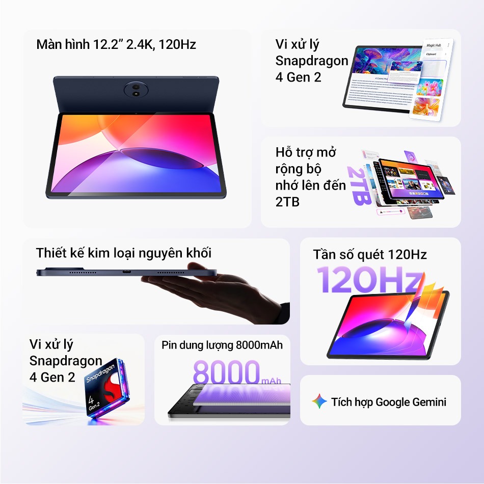【2.4K 120Hz】12.2 inch Máy tính bảng TCL A1 TAB Plus  – Chip Snapdragon 4 Gen 2 - Hàng mới ra mắt - Bảo hành 18 Tháng | BigBuy360 - bigbuy360.vn