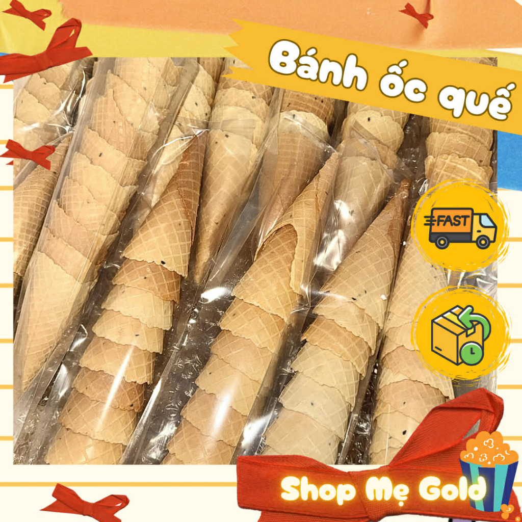 Vỏ ốc quế giòn, bánh ốc quế ăn vặt, vỏ ốc quế cuộn kem, trái cây, socola, siro,… (bịch 10 vỏ)