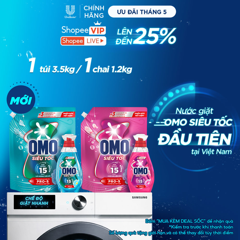 [MỚI] Nước giặt Omo Siêu Tốc đầu tiên tại Việt Nam, được thiết kế riêng cho chu trình giặt nhanh | C