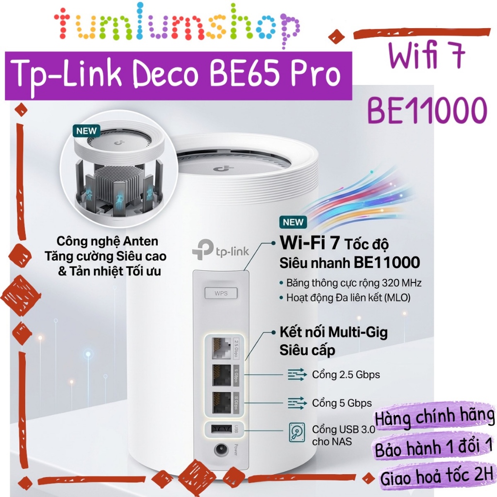 Bộ phát wifi 7 Tp-link Deco BE11000 BE65 Pro