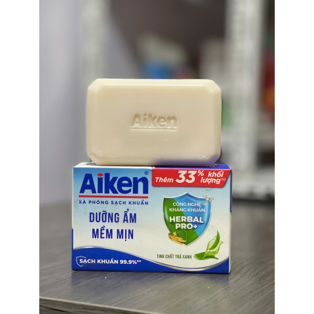 Combo 5 Xà Bông Cục Sạch Khuẩn Aiken 120g TẶNG 33% Soap xa bong Xà phòng tắm Aiken thơm lâu mịn da