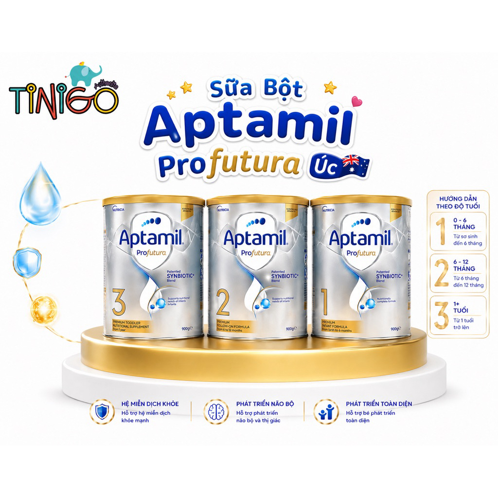 Sữa Aptamil Profutura Úc số 1,2,3,4 hộp 900g, sữa aptamil úc bạc