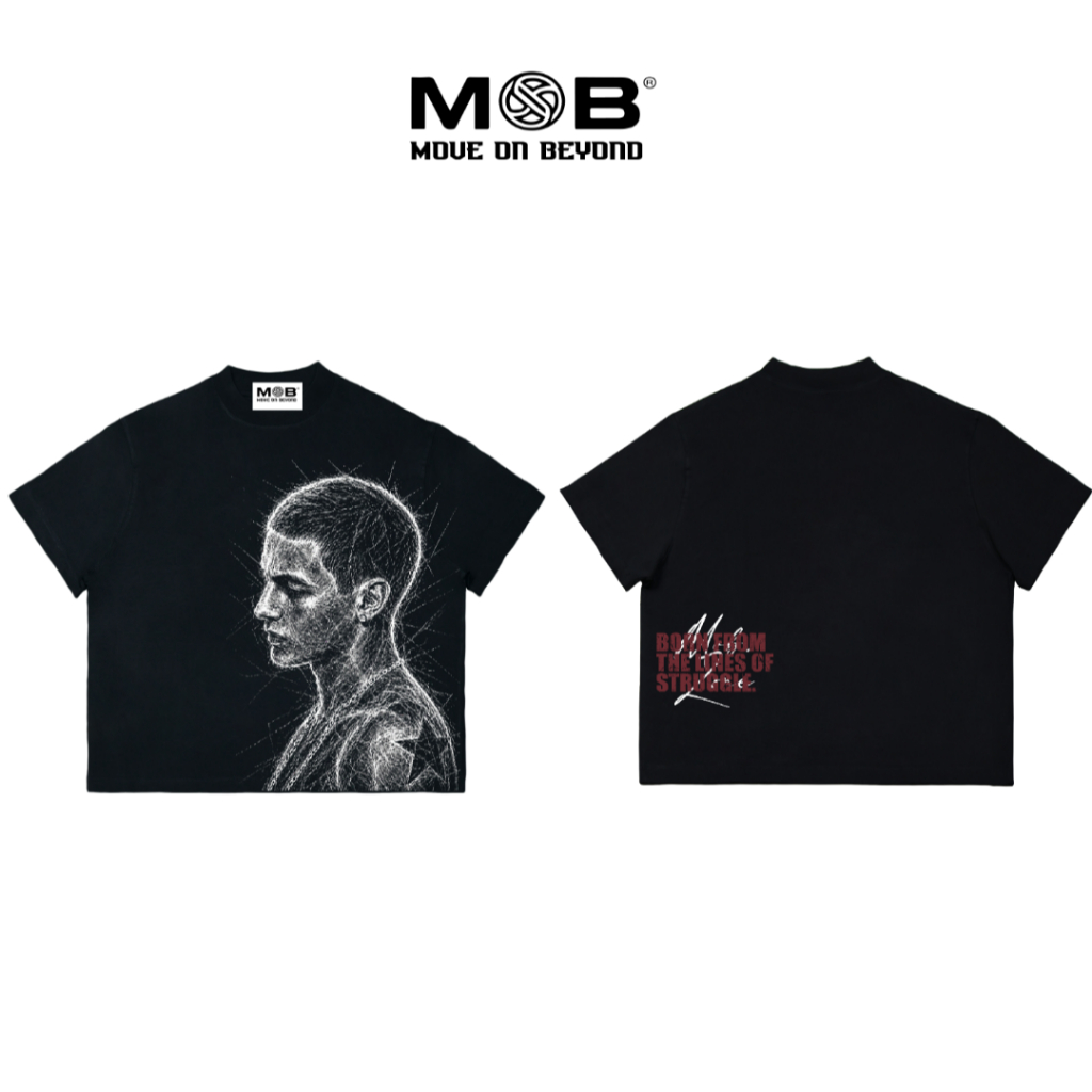 ÁO THUN BOXY MOB SADNESS- 270GSM - Black - COTTON 100%
