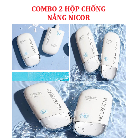 COMBO 2 HỘP _ KEM CHỐNG NẮNG NICOR DƯỠNG ẨM NUÔI DƯỠNG DA  HÀNG CHÍNH HÃNG