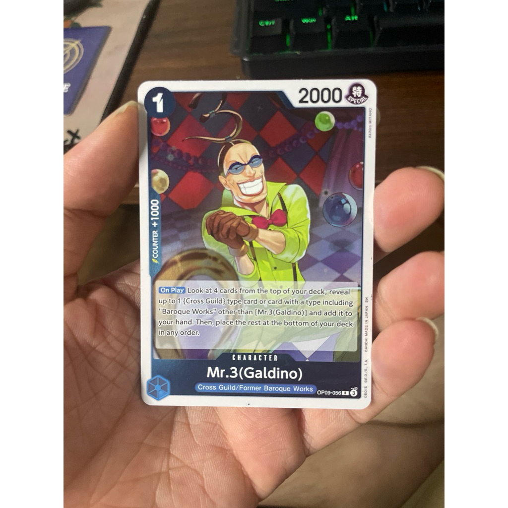 One Piece Card Game-Character-Mr.3(Galdino)-OP09-056-Blue-R