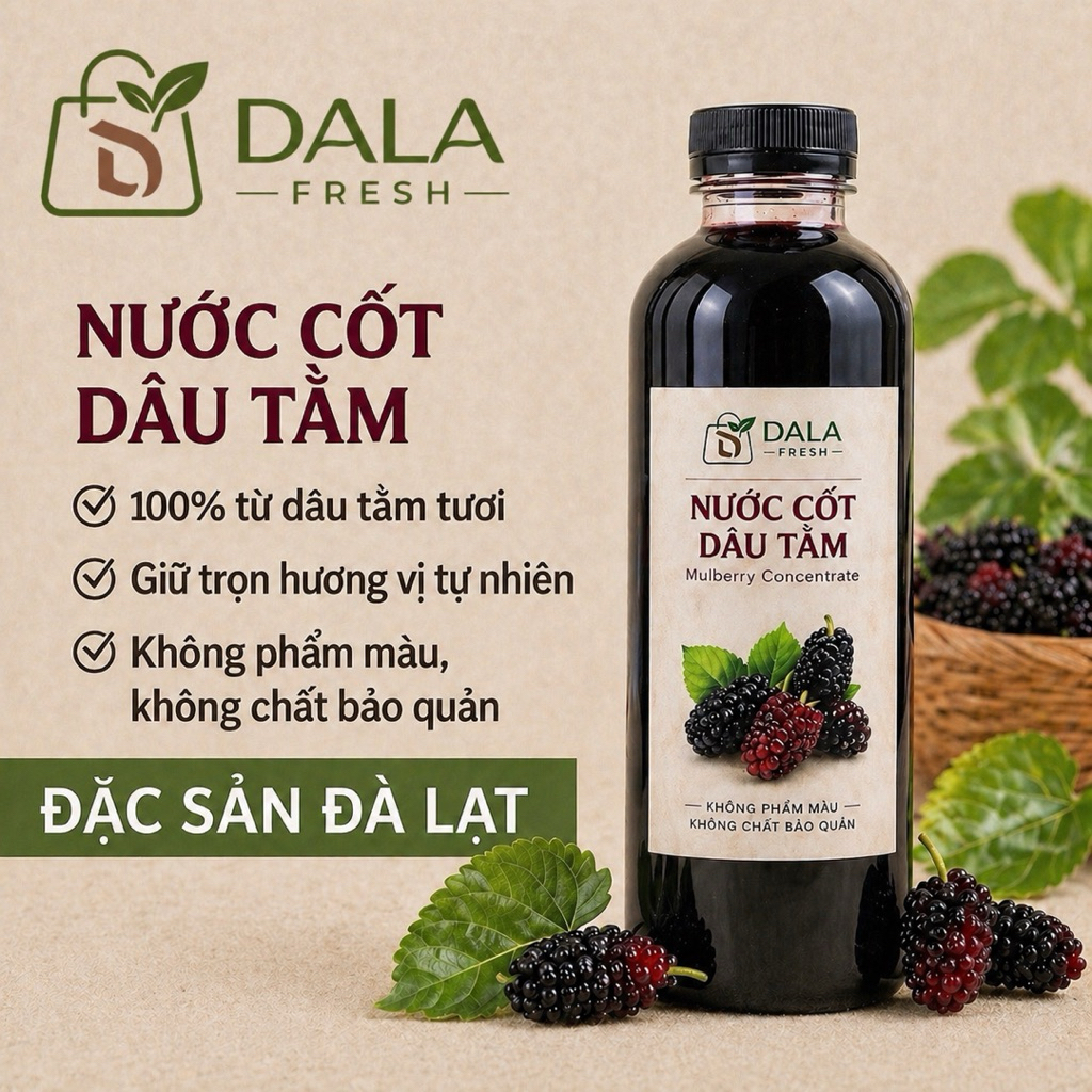 Nước Cốt Dâu Tằm DL FRESH – Dâu Tằm Đà Lạt Cô Đặc Tự Nhiên – Pha Nước Uống, Soda, Yogurt