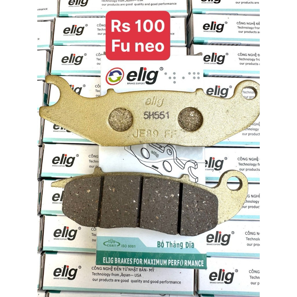 Má phanh Đĩa( bố thắng) Elig Cho Xe Rs, Funeo, Fu2 .Má phanh đĩa Elig cao cấp