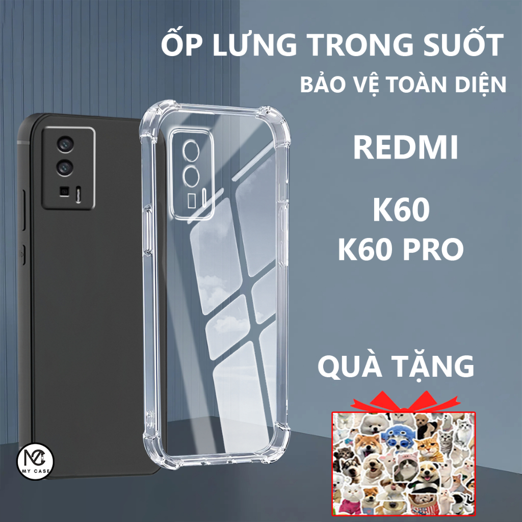 Ốp lưng chống sốc Redmi K60/ K60 PRO/ K60 ULTRA trong suốt, silicon, bảo vệ camera-My Case