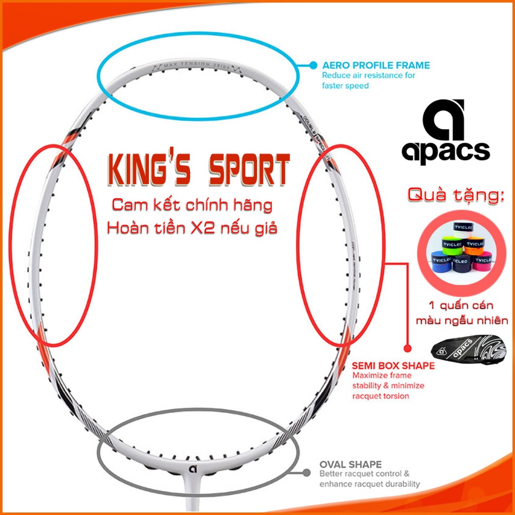 Vợt Cầu Lông Apacs Assailant Pro Chính Hãng | Nặng Đầu 293mm Smash Uy Lực | Căng 38LBS | Vợt Thiên C