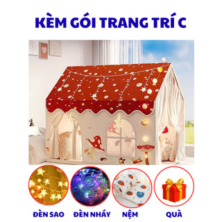 lều công chúa cho bé – full phụ kiện siêu xinh kèm nệm , đèn sao và đèn led khung kim loại chắc chăn