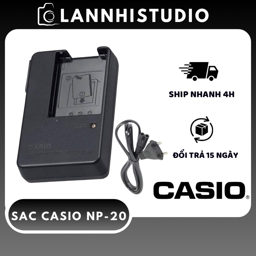 Combo Sạc + Pin Casio NP-20 cho Máy ảnh Casio Exilim EX-S100, S500, S600, Z4, Z8, Z75, M1, M2