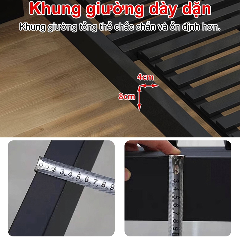 ALVIN Giường ngủ giường sắt Đầu giường bọc vải có khả năng chịu lực cực tốt, chống ẩm và chống gỉ | BigBuy360 - bigbuy360.vn