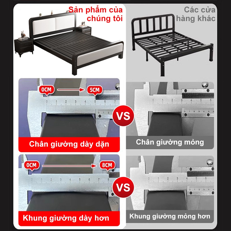 ALVIN Giường ngủ giường sắt Đầu giường bọc vải có khả năng chịu lực cực tốt, chống ẩm và chống gỉ | BigBuy360 - bigbuy360.vn