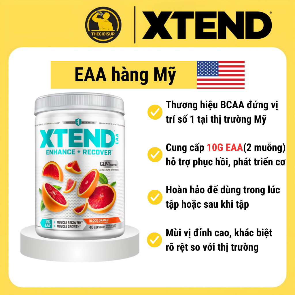 Bột XTEND EAA - Hỗ trợ tăng cơ, phục hồi cơ (40 lần dùng)