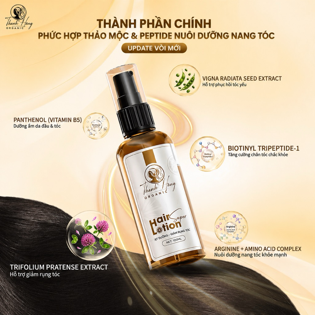 Xịt Tóc TH Organic 100ml ( New Update ) hoạt chất Akosky Azuki