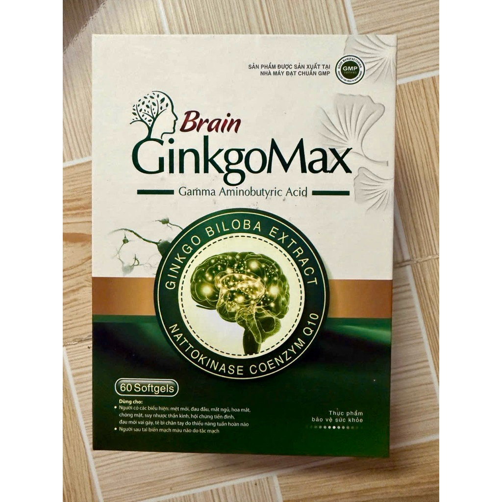 Viên Uống Bổ Não Brain GinkgoMax - Hoạt Huyết, Tăng Cường Tuần Hoàn Não (Hộp 60 Viên)