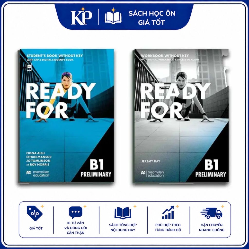 Sách - Ready for B1 Preliminary (Student s Book+Workbook) - lazer, không mã cào