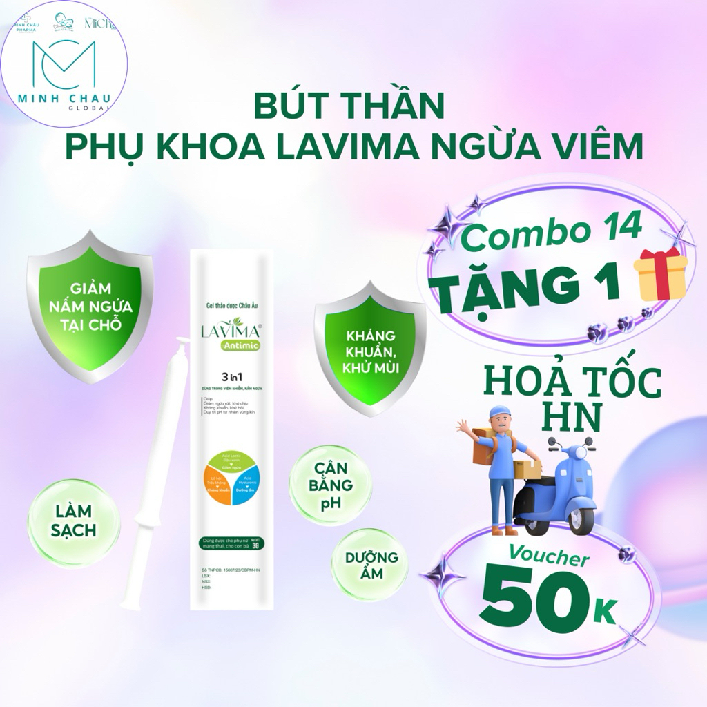 7 Bút phụ khoa gel đặt Lavima Antimic hỗ trợ nấm ngứa