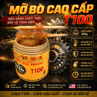 Mỡ Bò Lithium Nanoil USA T100 400g – Mỡ Bôi Trơn Chịu Nhiệt, Chống Nước, Bạc Đạn, Vòng Bi