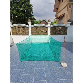 Vèo lưới nuôi ốc ếch cá lươn mắt lưới 5li mầu xanh, bền bỉ, độ bền cao