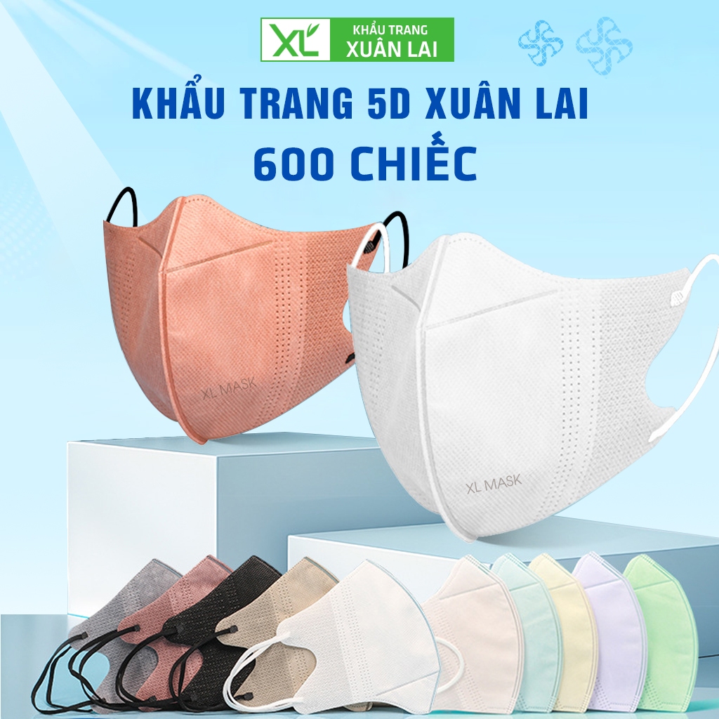 Khẩu Trang [500/600 Cái] 5D Xuân Lai,Khẩu Trang 5D XL MASK 3 Lớp Chính Hãng Đủ Màu Chống Tia UV