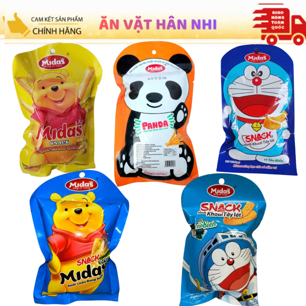 Snack Gấu & Doremon Midas Đủ vị_Combo 10 gói siêu hời