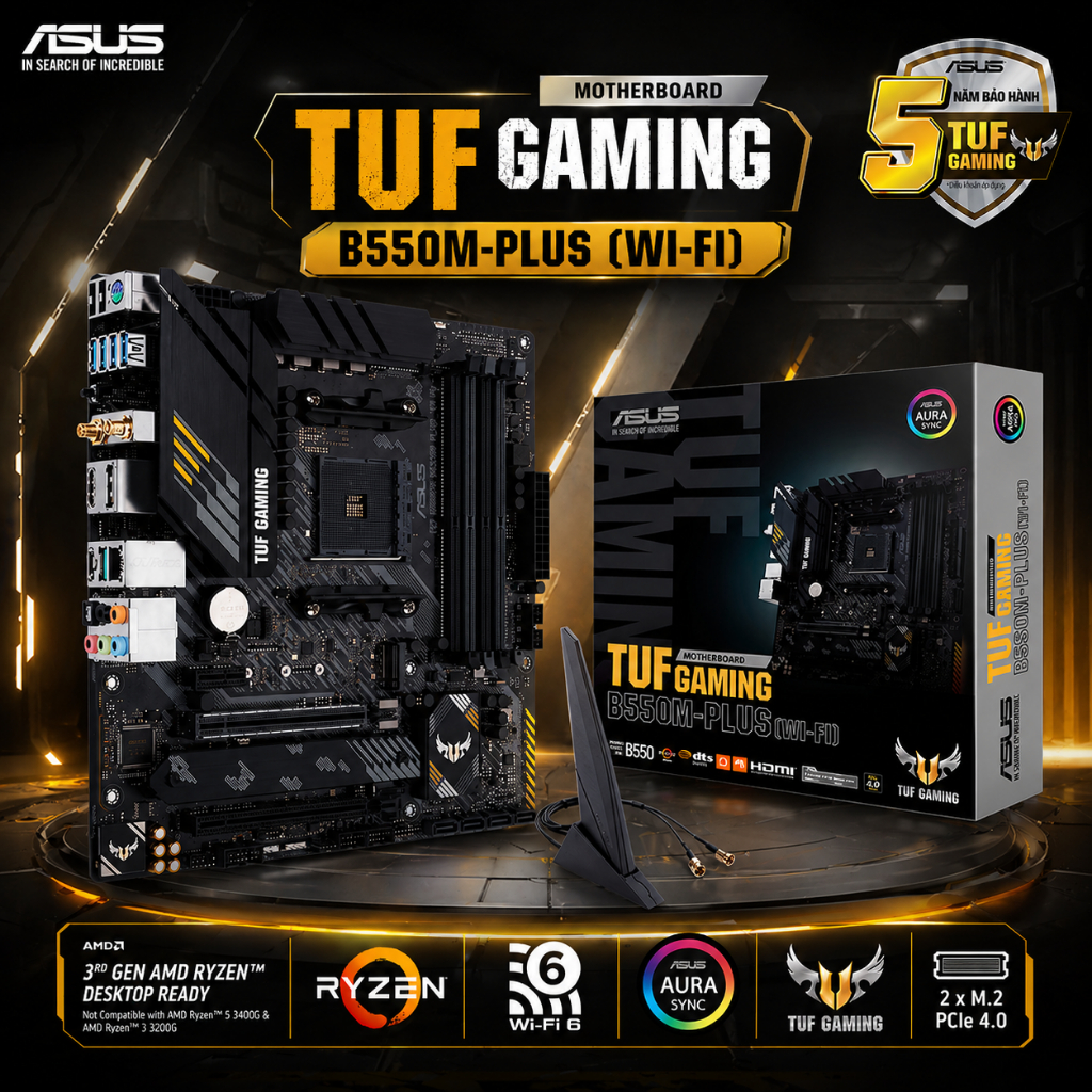 ASUS B550M-PLUS TUF Gaming WIFI II D4 / Mainboard B550 | Chính hãng