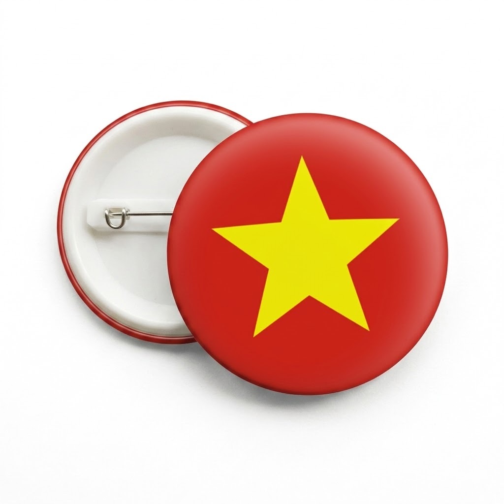 Huy Hiệu Việt Nam - Pin Cài Áo In Hình Việt Nam, Pin Cài Balo Trang Trí, Huy Hiệu Decor Góc Học Tập