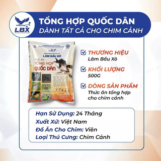 Thức ăn cám Tổng Hợp Quốc Dân 500gr Lâm Bầu Xô – cám chim dinh dưỡng, nuôi nhiều loại chim cảnh, dễ sử dụng