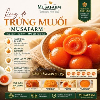 Lòng đỏ trứng vịt muối Musafarm 50 quả size 13g(túi hút chân không)