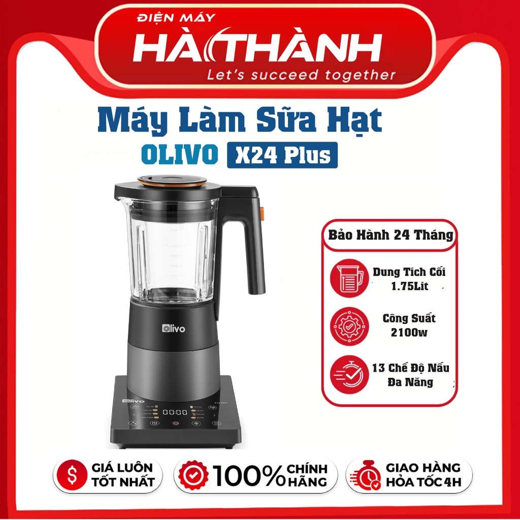 Máy Xay Nấu Đa Năng OLIVO X24 PRO – 13 Chế Độ, Làm Sữa Hạt, Cháo, Sinh Tố, Tự Vệ Sinh Khử Khuẩn
